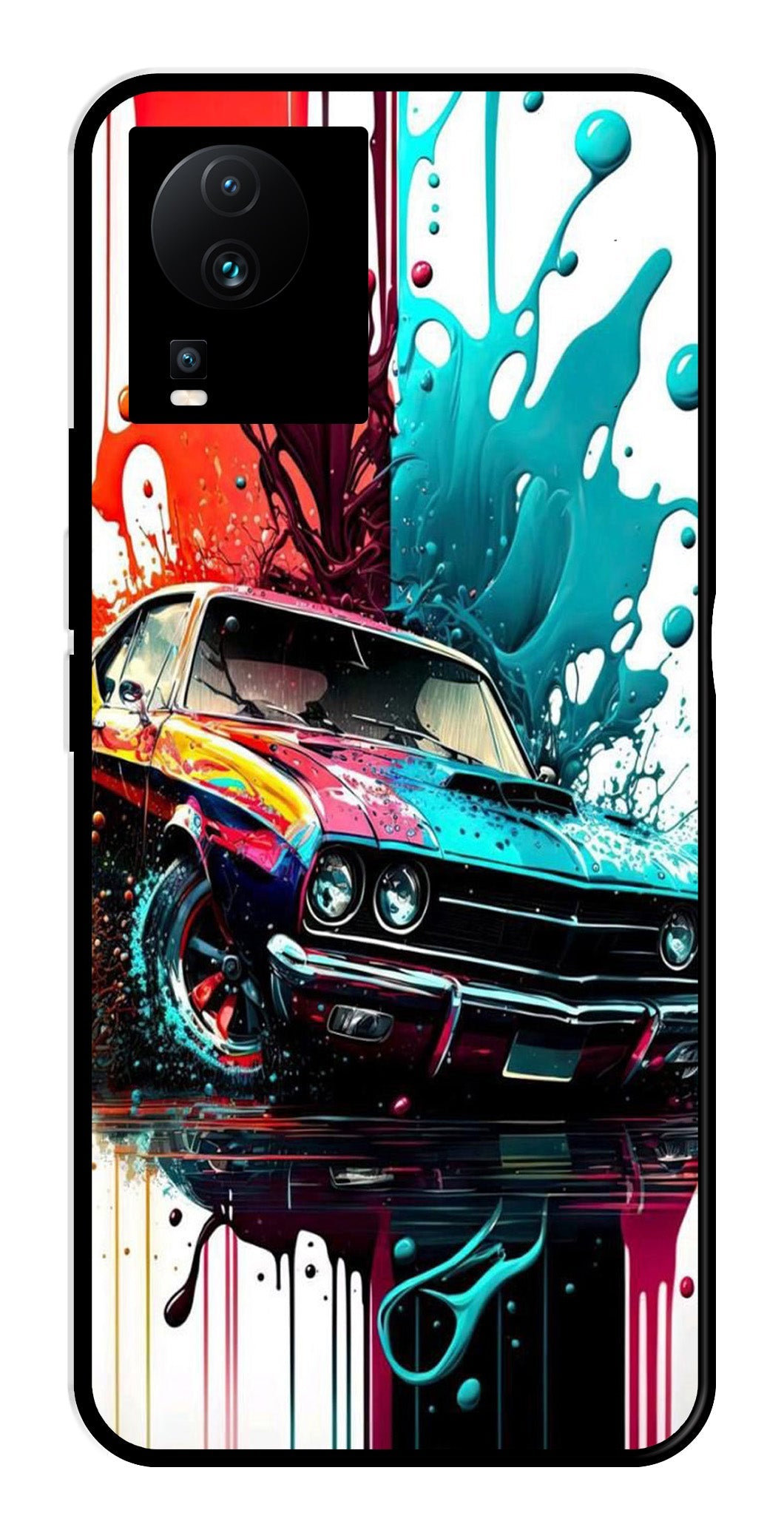 Vintage Car Metal Mobile Case for iQOO Neo 7   (Design No -29)