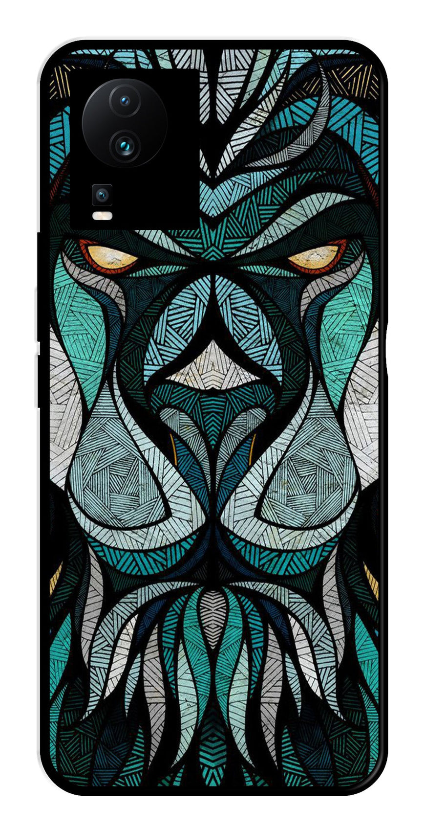 Lion Pattern Metal Mobile Case for iQOO Neo 7   (Design No -40)