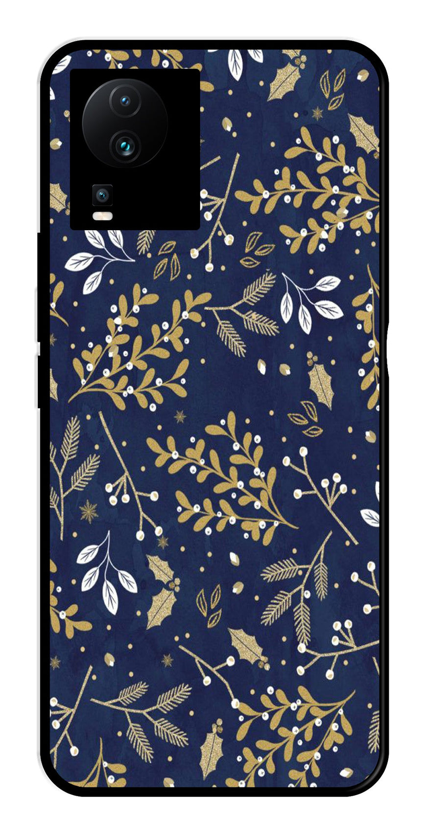 Floral Pattern  Metal Mobile Case for iQOO Neo 7   (Design No -52)