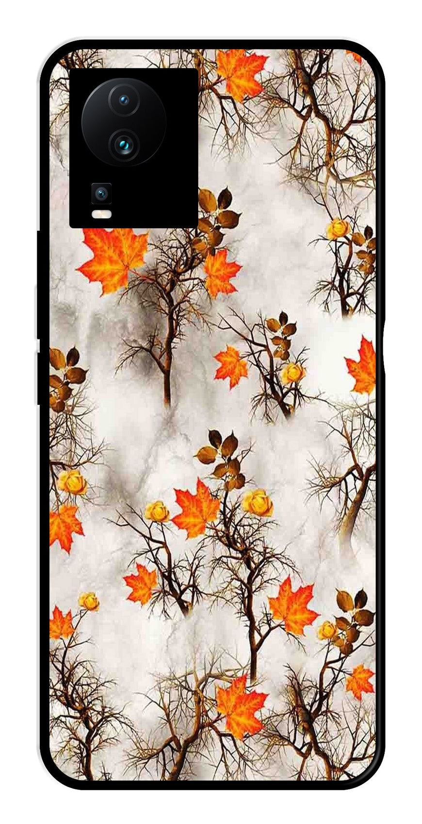 Autumn leaves Metal Mobile Case for iQOO Neo 7   (Design No -55)