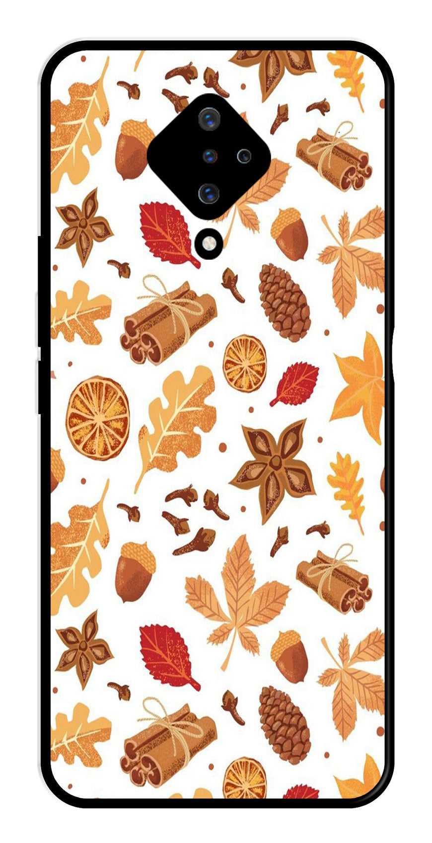 Autumn Leaf Metal Mobile Case for Vivo S1 Pro   (Design No -19)