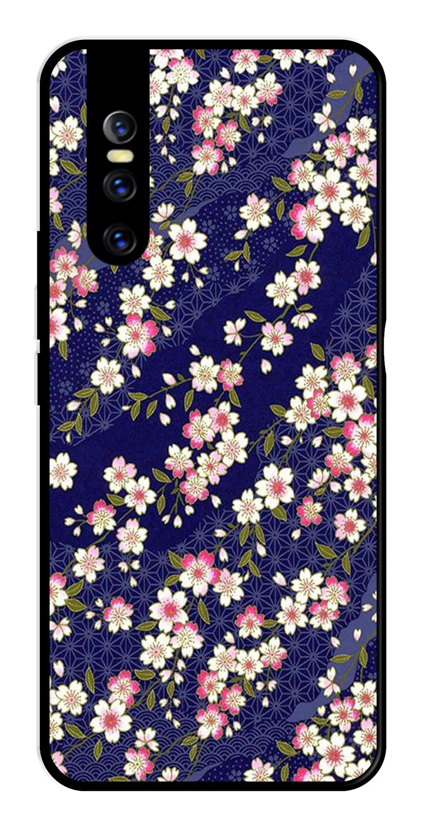 Flower Design Metal Mobile Case for Vivo T1 44W   (Design No -25)