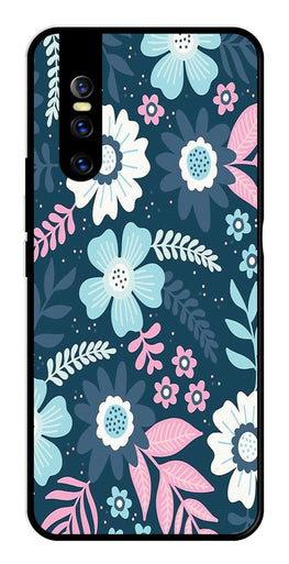 Flower Leaves Design Metal Mobile Case for Vivo T1 44W   (Design No -50)