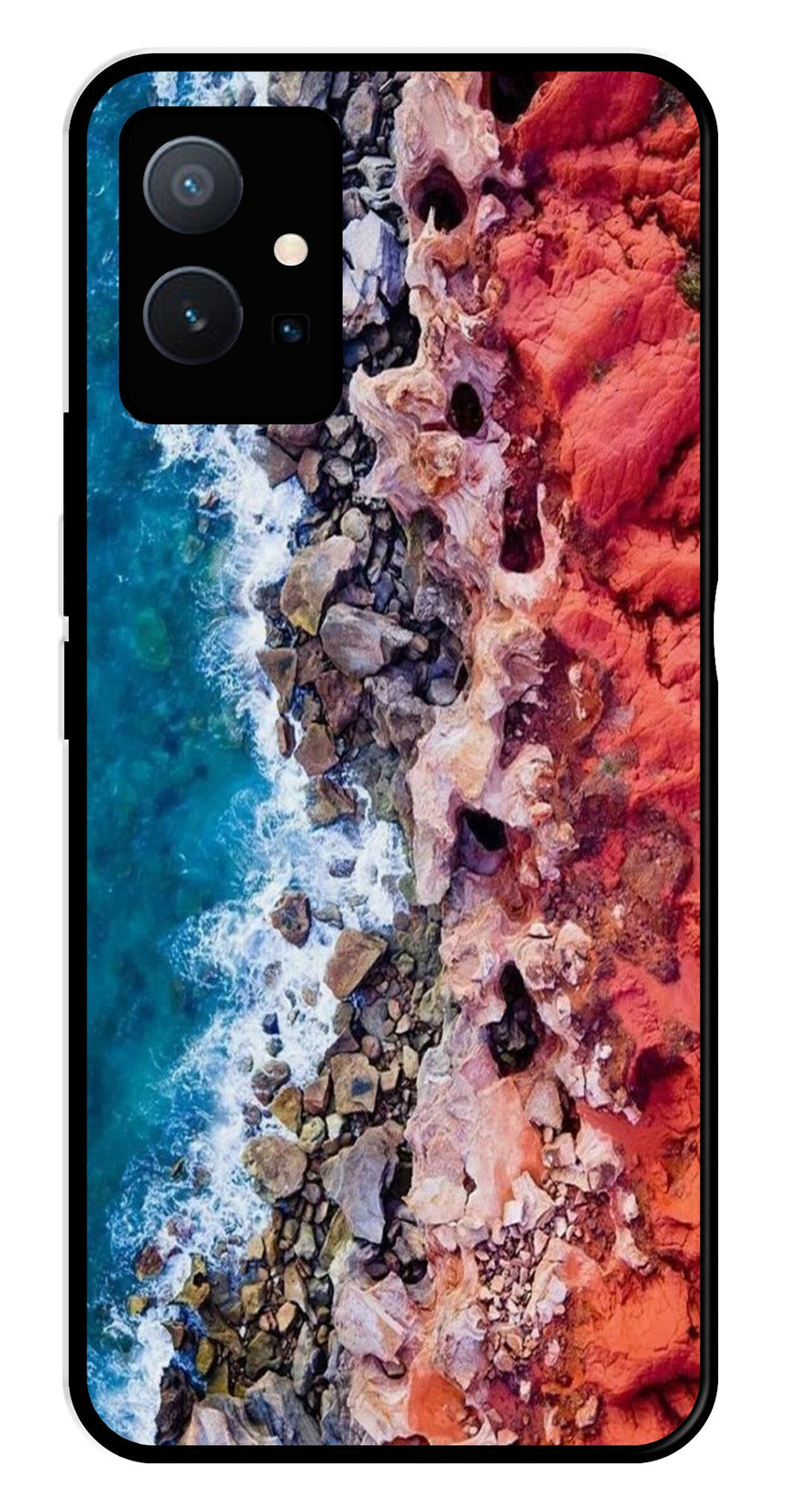 Sea Shore Metal Mobile Case for Vivo Y75 5G   (Design No -18)