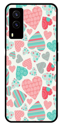 Hearts Pattern Metal Mobile Case for Vivo V21E 5G