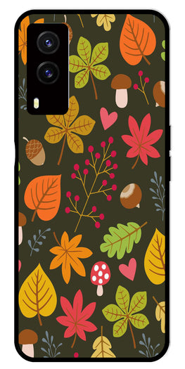 Leaves Design Metal Mobile Case for Vivo V21E 5G   (Design No -51)