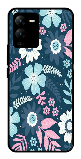 Flower Leaves Design Metal Mobile Case for Vivo V25 Pro   (Design No -50)