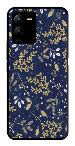 Floral Pattern  Metal Mobile Case for Vivo V25 Pro   (Design No -52)