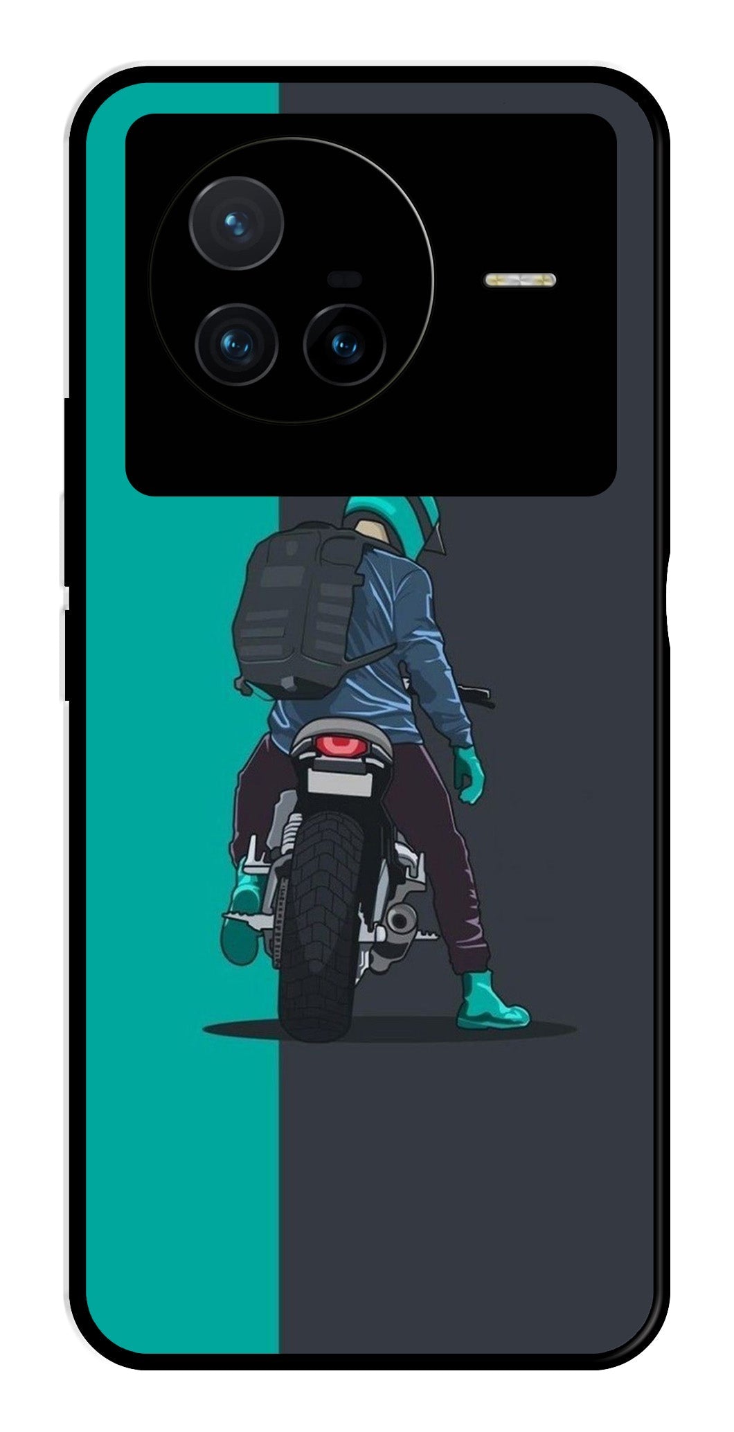 Bike Lover Metal Mobile Case for Vivo X80   (Design No -05)