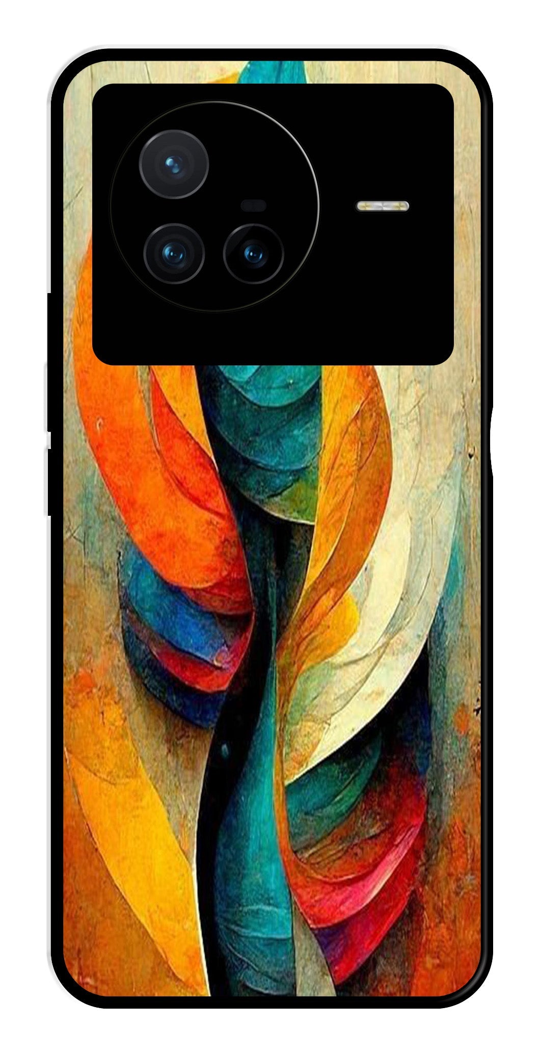 Modern Art Metal Mobile Case for Vivo X80   (Design No -11)