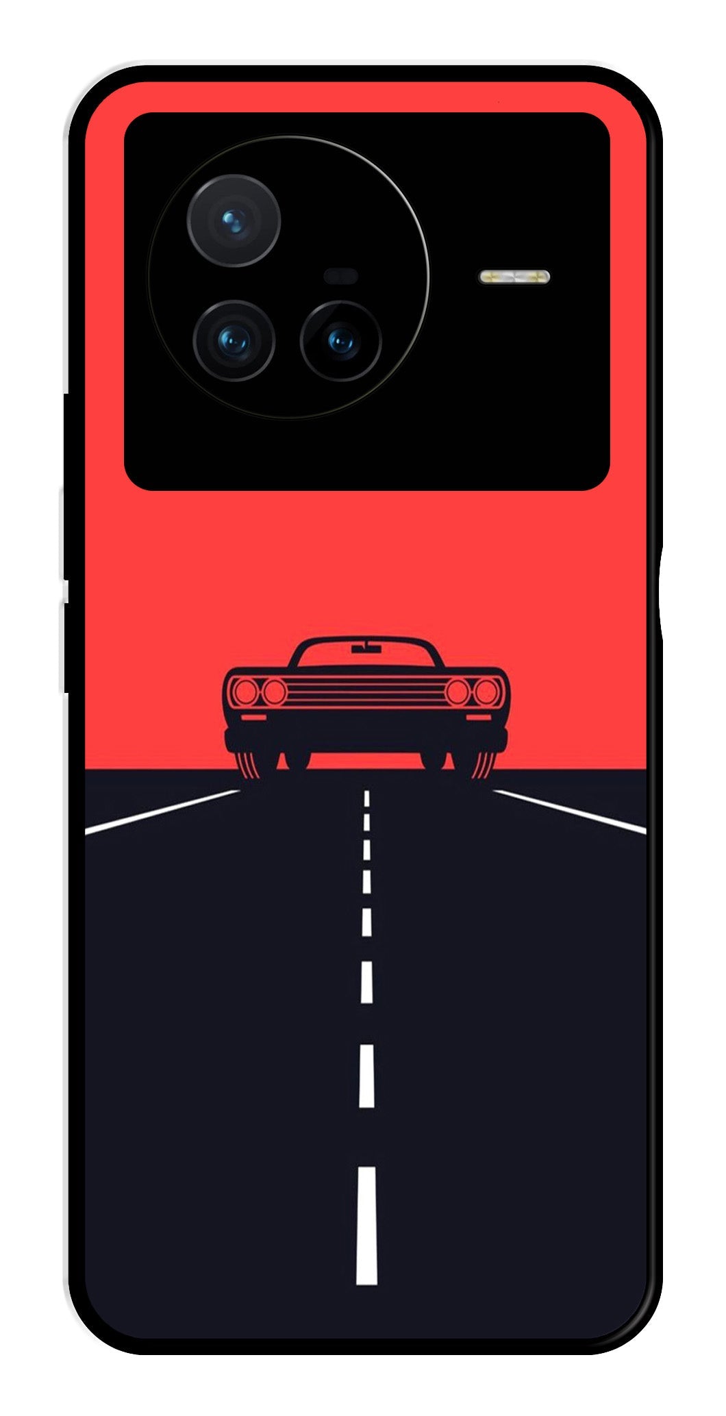 Car Lover Metal Mobile Case for Vivo X80   (Design No -21)