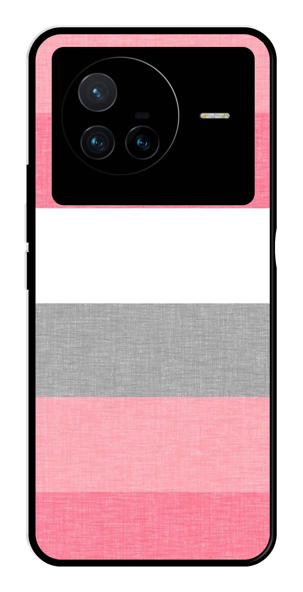 Pink Pattern Metal Mobile Case for Vivo X80   (Design No -23)