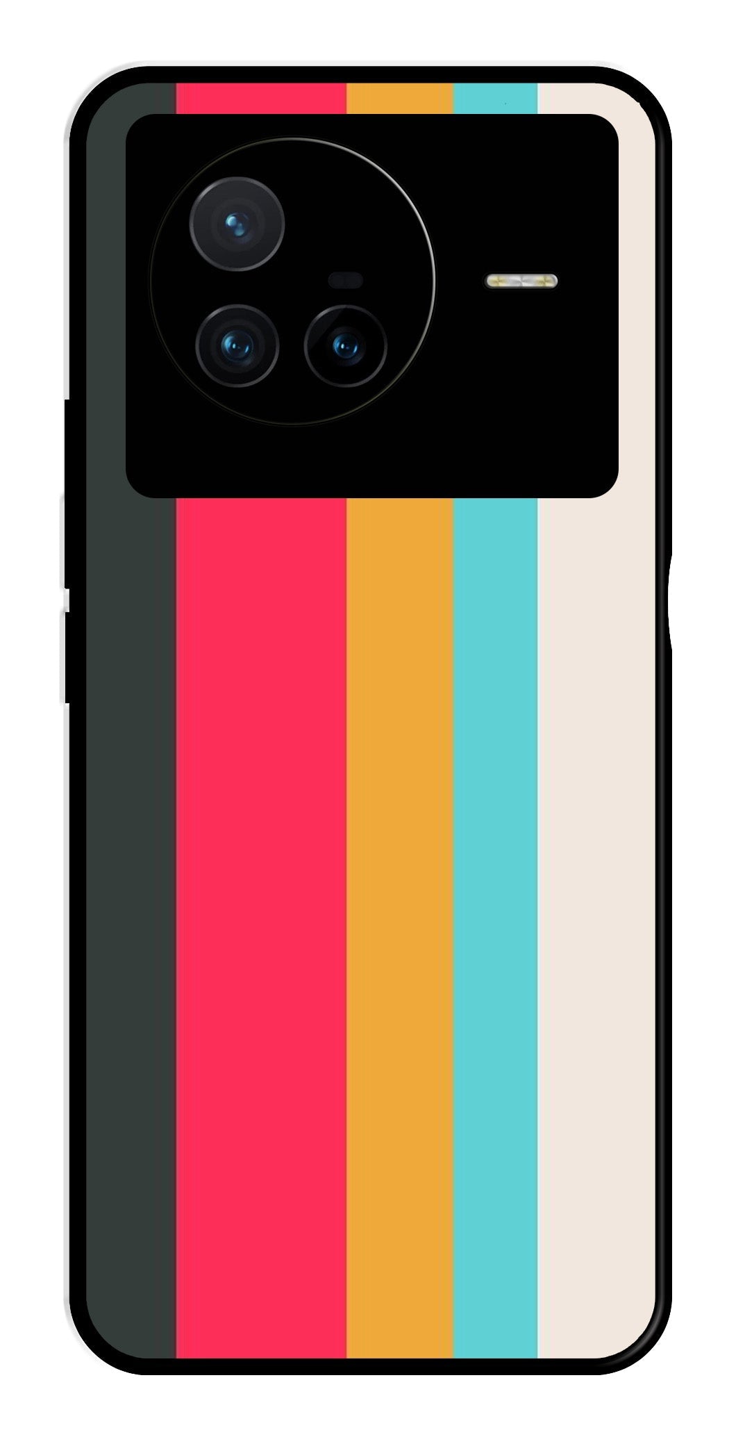 Muted Rainbow Metal Mobile Case for Vivo X80   (Design No -31)