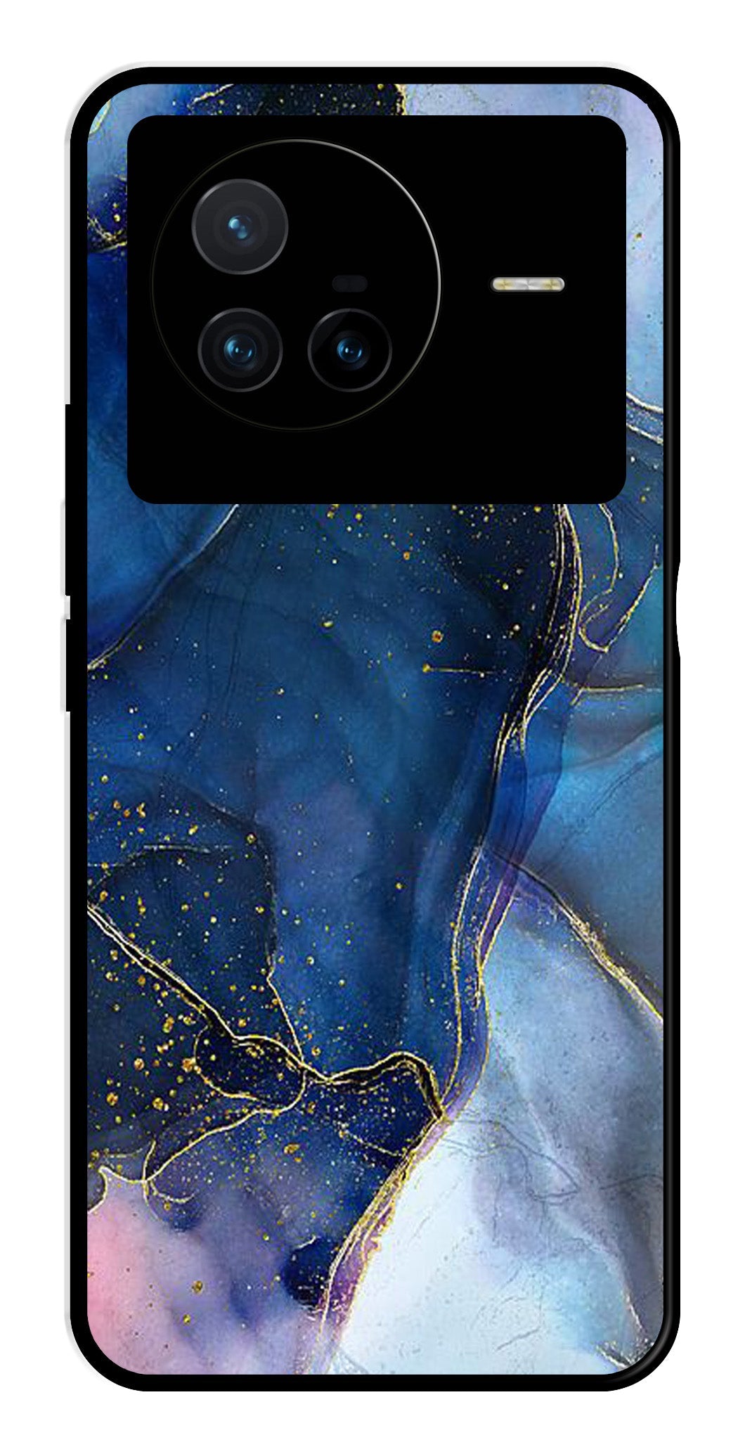 Blue Marble Metal Mobile Case for Vivo X80   (Design No -34)