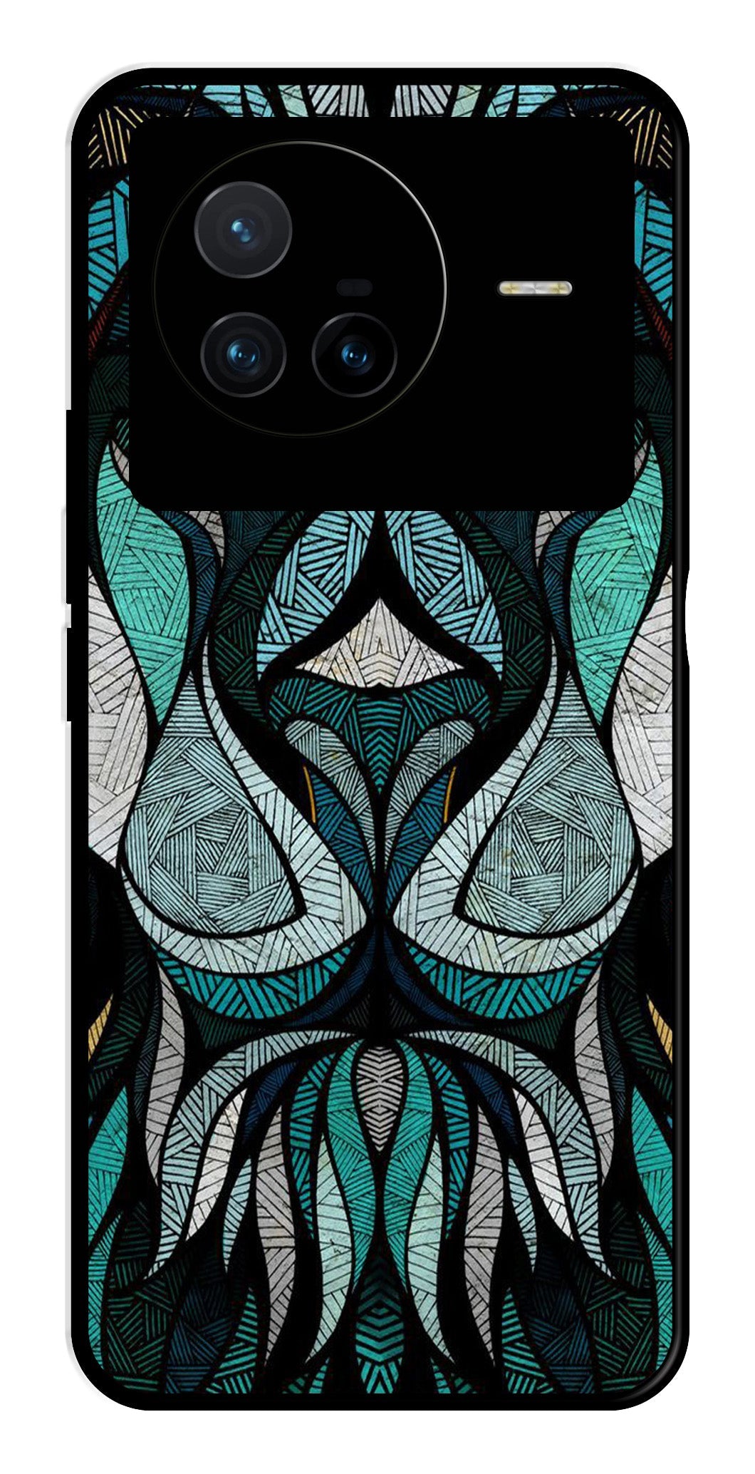 Lion Pattern Metal Mobile Case for Vivo X80   (Design No -40)