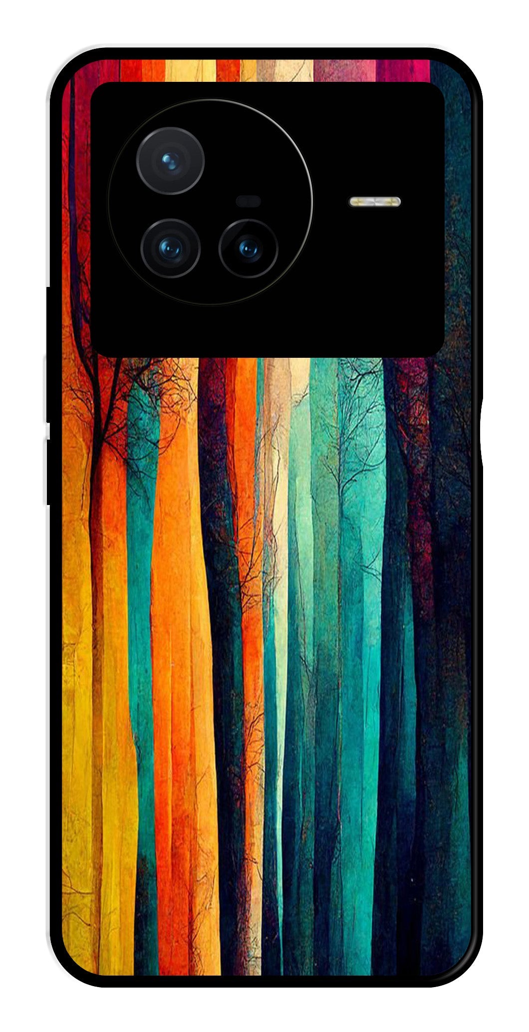 Modern Art Colorful Metal Mobile Case for Vivo X80   (Design No -47)