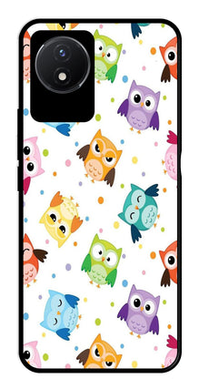 Owls Pattern Metal Mobile Case for Vivo Y02