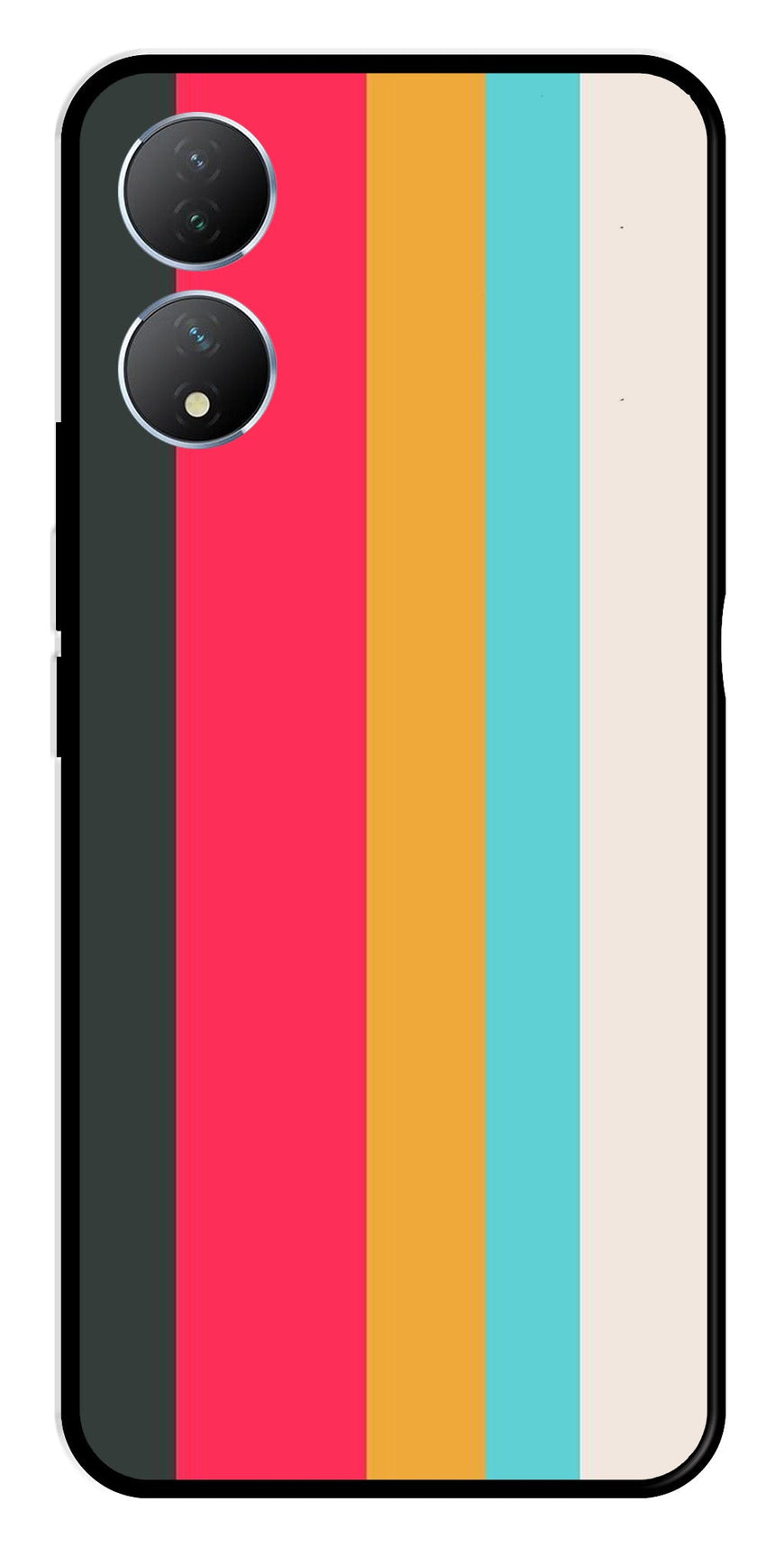 Muted Rainbow Metal Mobile Case for Vivo Y100   (Design No -31)