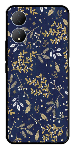 Floral Pattern  Metal Mobile Case for Vivo Y100   (Design No -52)