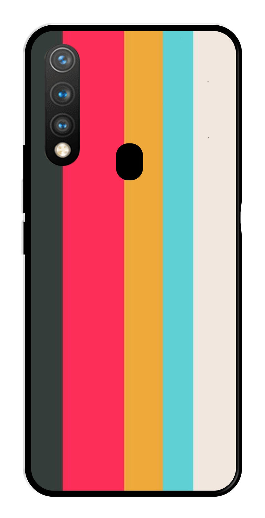 Muted Rainbow Metal Mobile Case for Vivo Y19   (Design No -31)