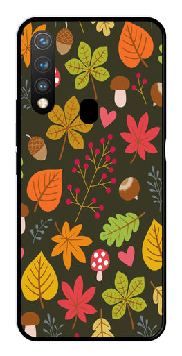 Leaves Design Metal Mobile Case for Vivo Y19   (Design No -51)