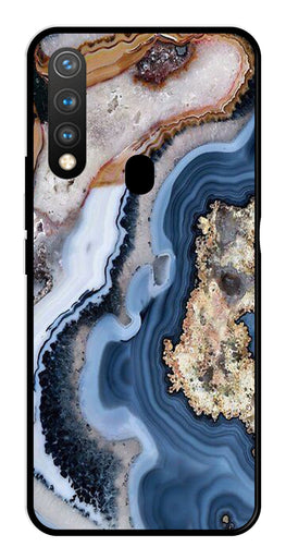 Marble Design Metal Mobile Case for Vivo Y19   (Design No -53)