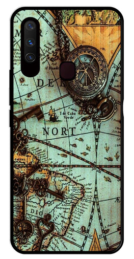 Map Design Metal Mobile Case for Vivo Y17   (Design No -54)