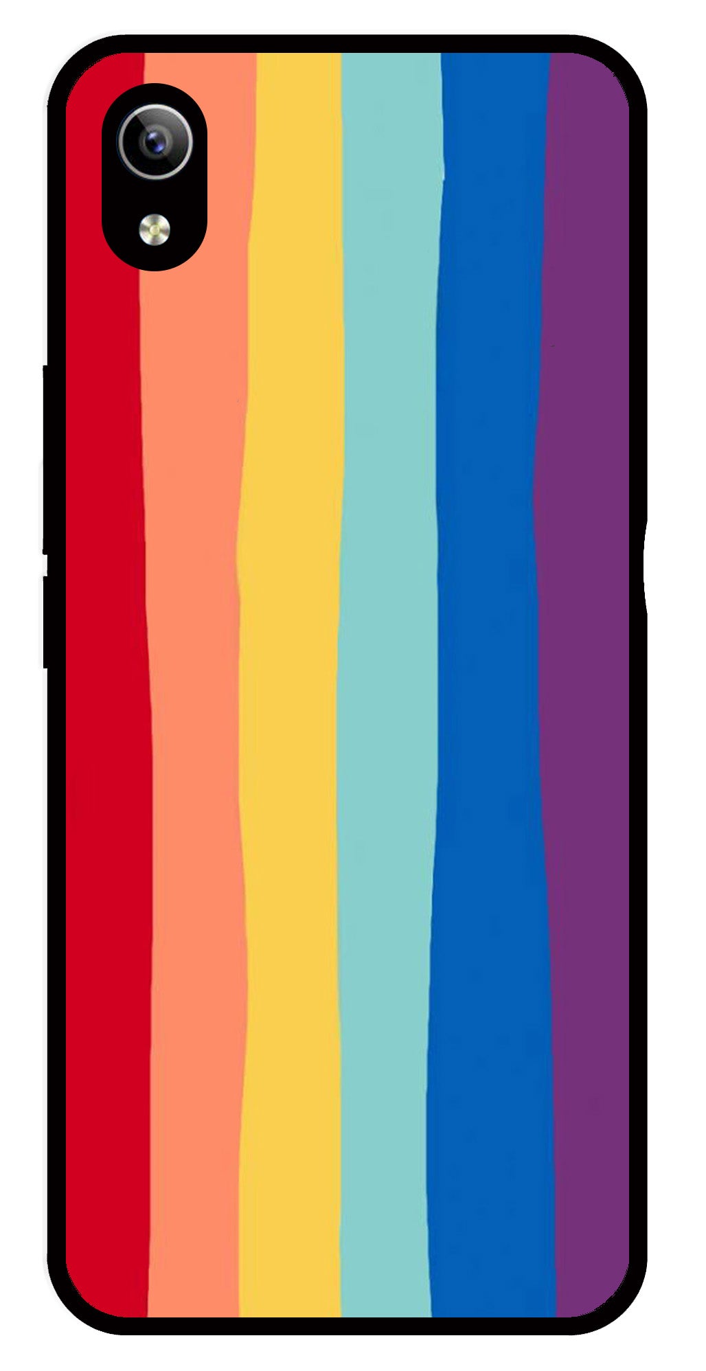 Rainbow MultiColor Metal Mobile Case for Vivo Y91i   (Design No -03)