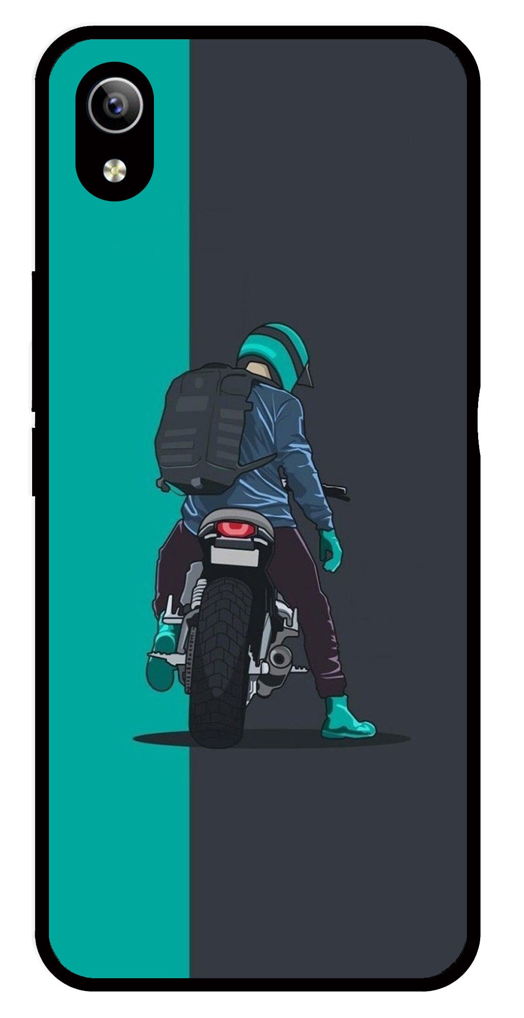 Bike Lover Metal Mobile Case for Vivo Y91i   (Design No -05)