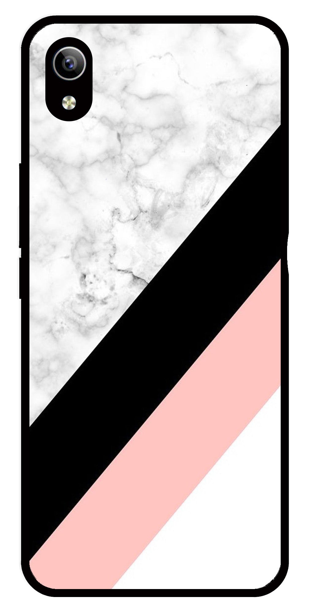 Marble Design Metal Mobile Case for Vivo Y91i   (Design No -24)