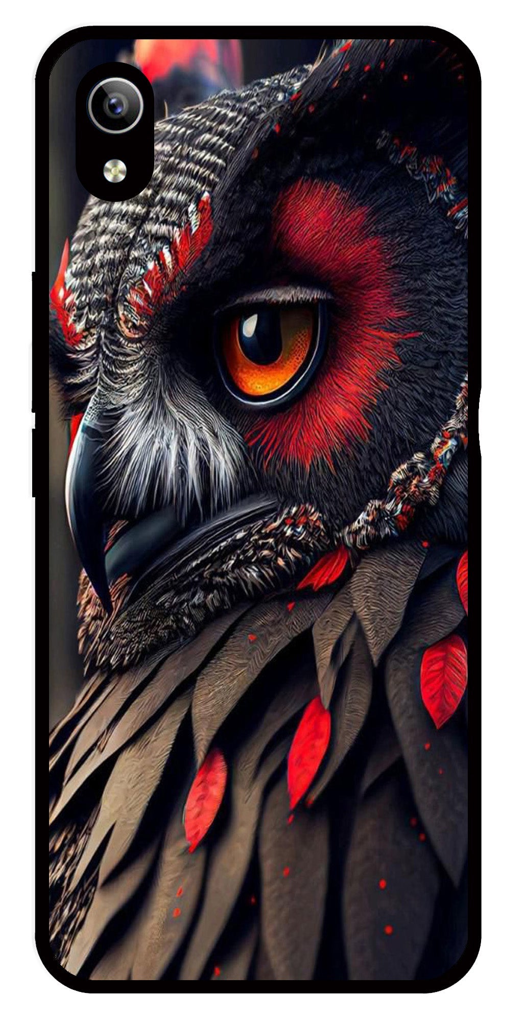 Owl Design Metal Mobile Case for Vivo Y91i   (Design No -26)