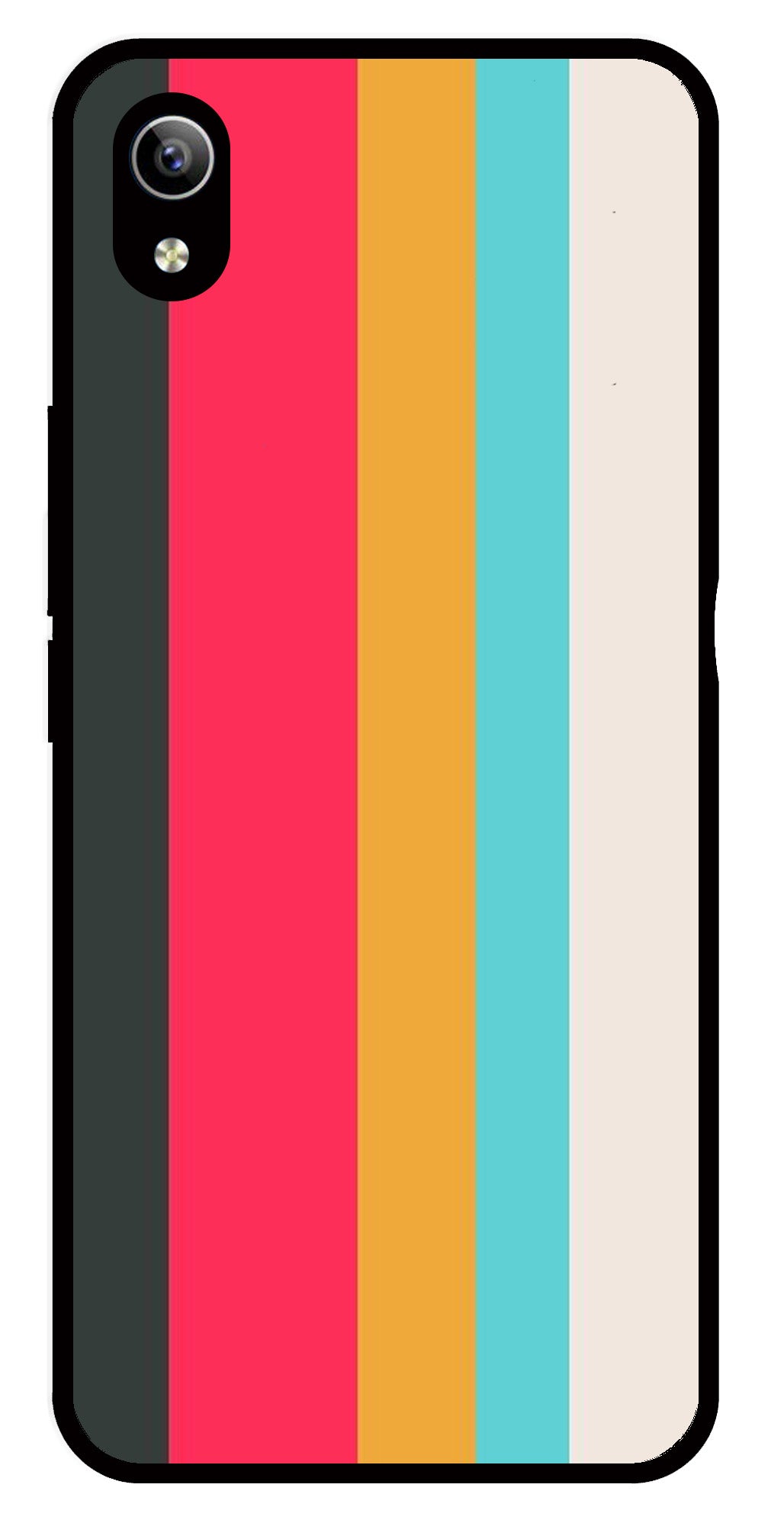 Muted Rainbow Metal Mobile Case for Vivo Y91i   (Design No -31)