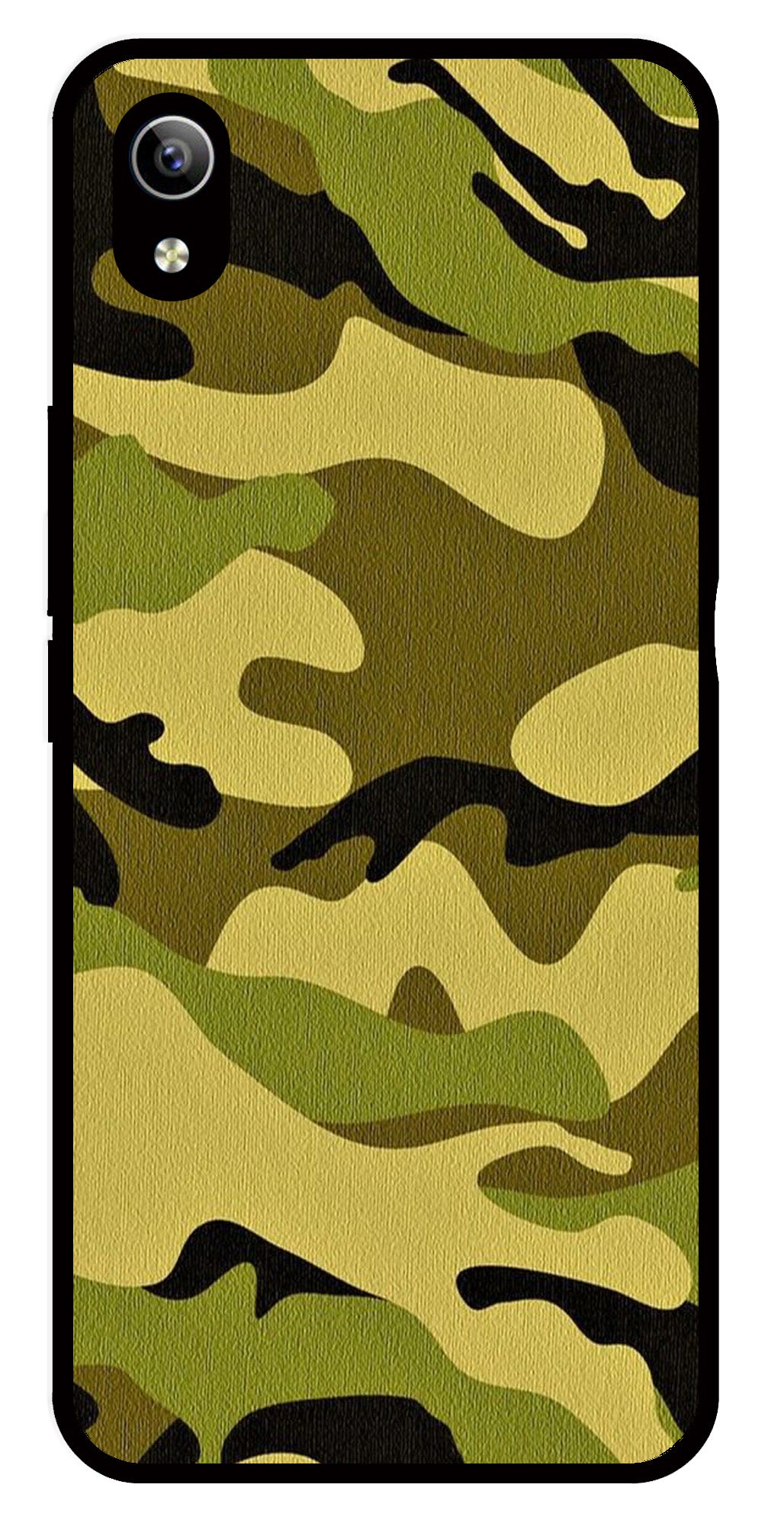 Army Pattern Metal Mobile Case for Vivo Y91i   (Design No -35)