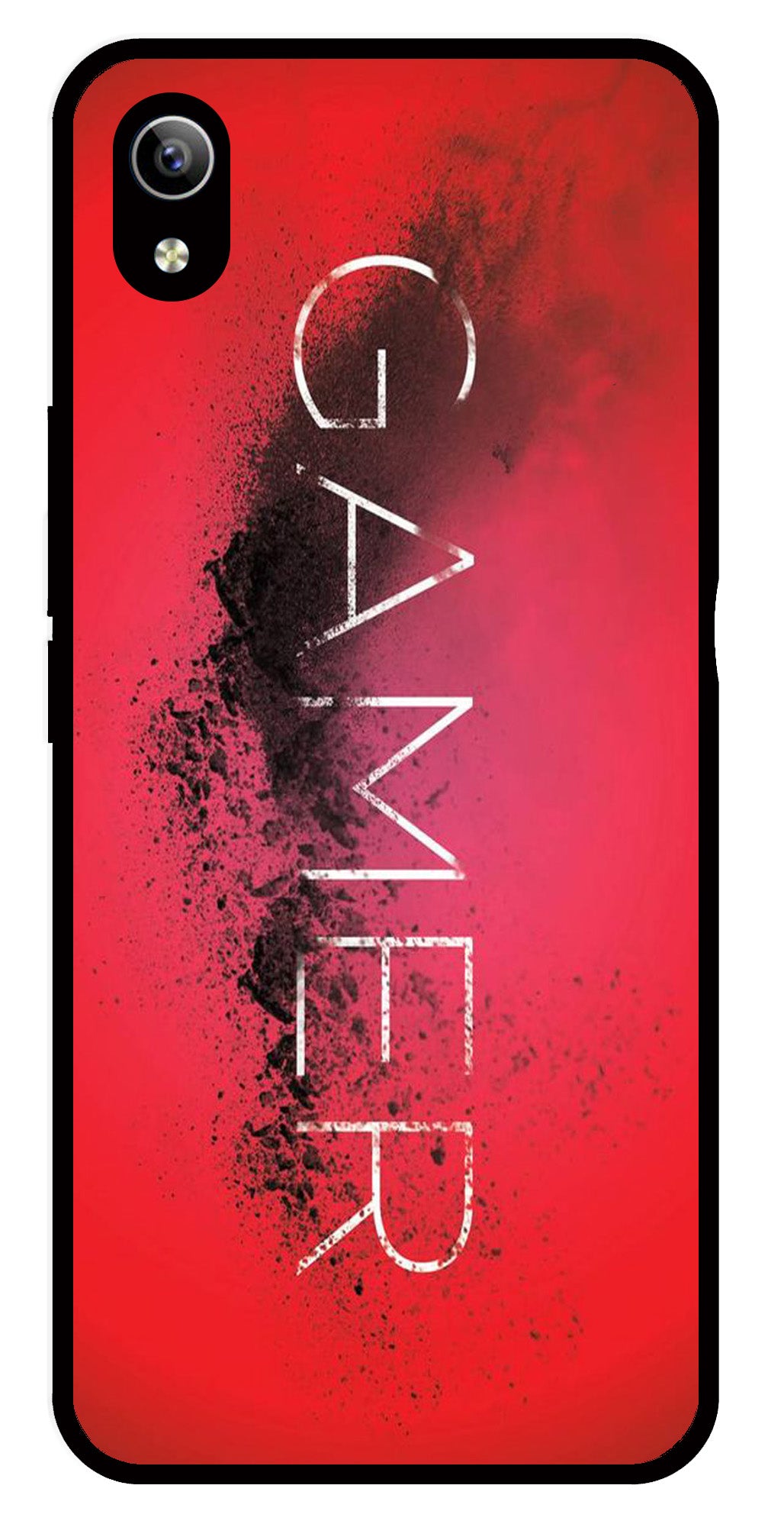 Gamer Pattern Metal Mobile Case for Vivo Y91i   (Design No -41)