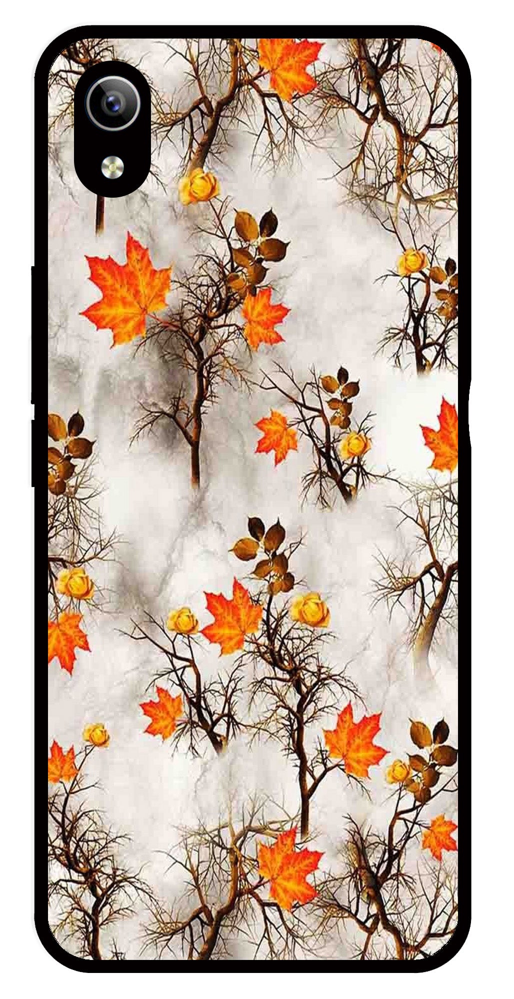 Autumn leaves Metal Mobile Case for Vivo Y91i   (Design No -55)