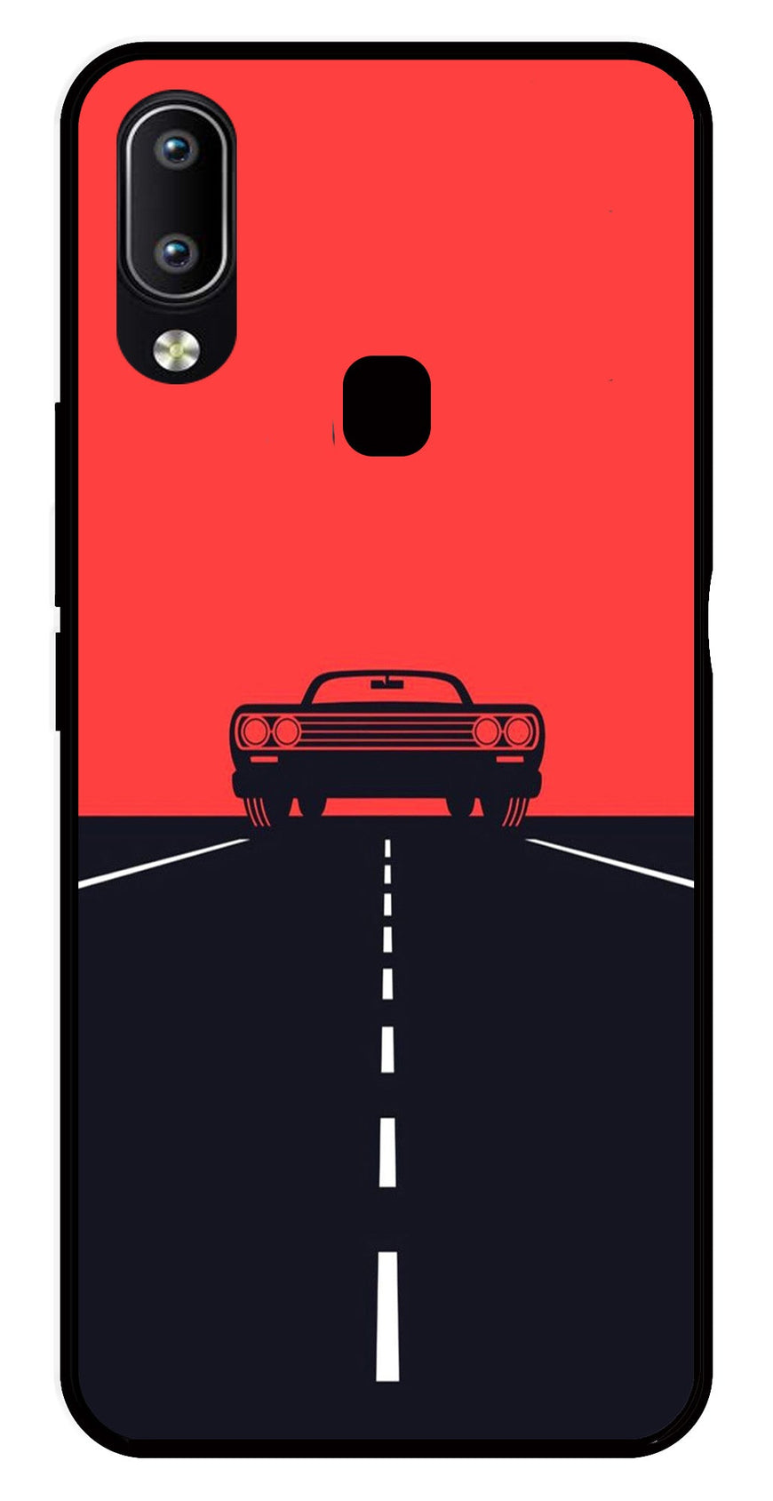 Car Lover Metal Mobile Case for Vivo Y91   (Design No -21)