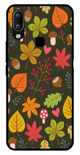 Leaves Design Metal Mobile Case for Vivo Y95   (Design No -51)