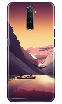 Mountains Boat Mobile Back Case for Realme X2 Pro (Design - 181)