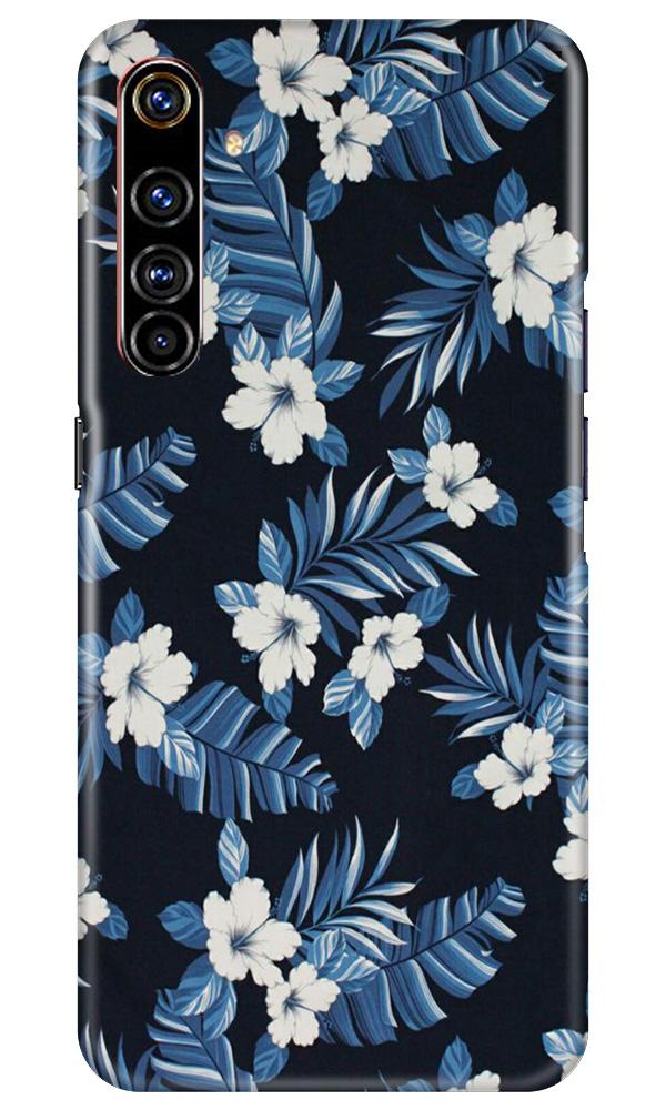 White flowers Blue Background2 Case for Realme X50 Pro