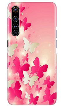 White Pick Butterflies Mobile Back Case for Realme X50 Pro (Design - 28)