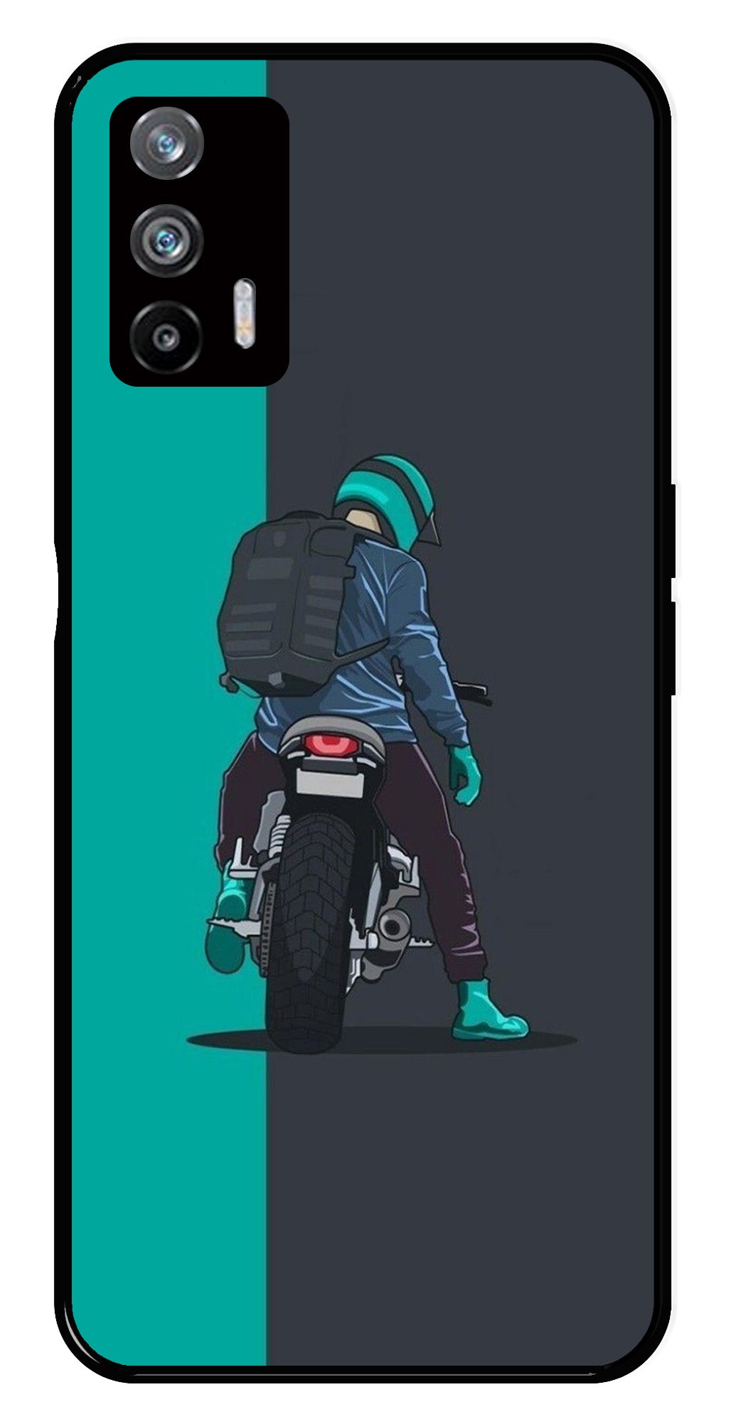 Bike Lover Metal Mobile Case for Realme X7 Max 5G   (Design No -05)