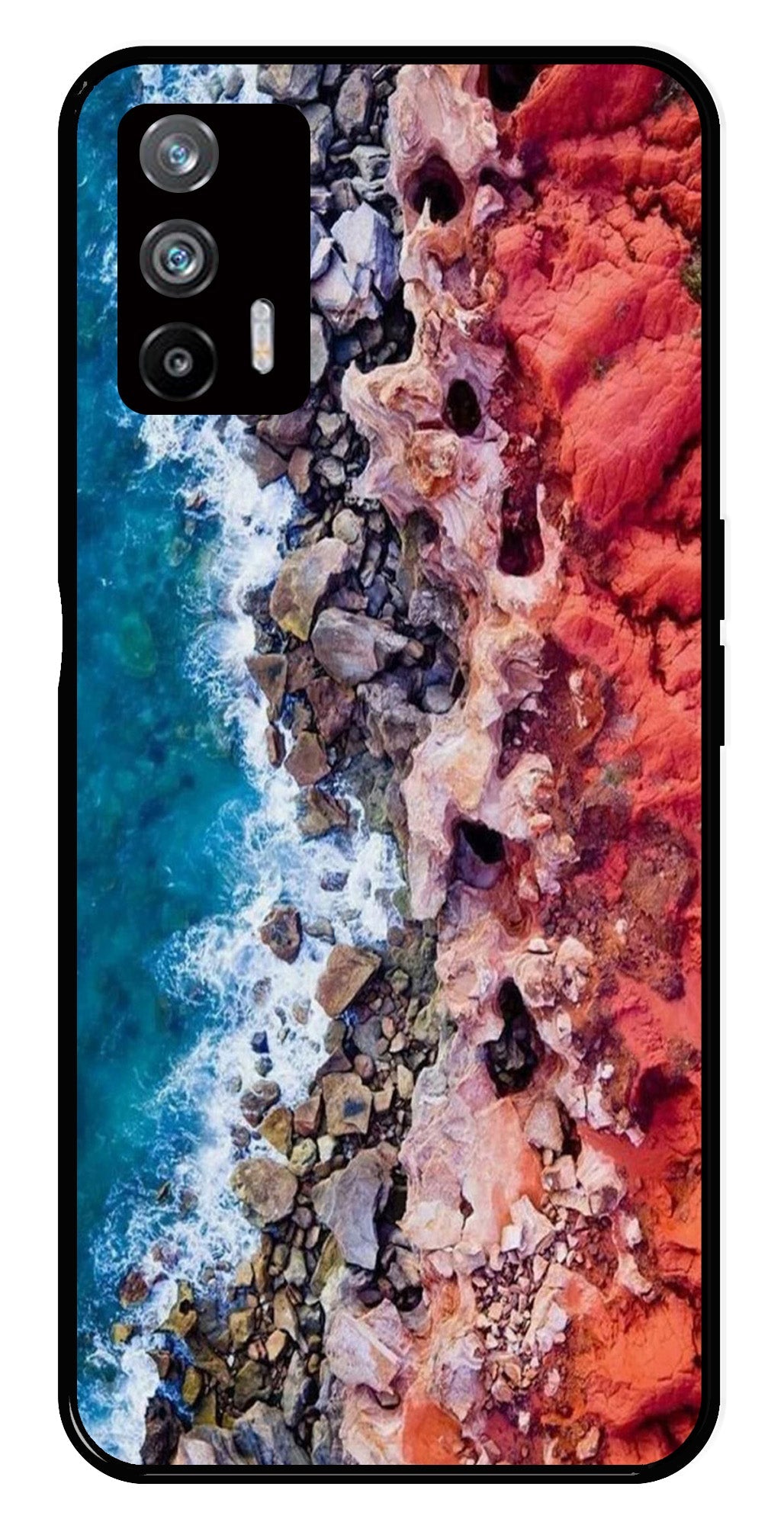 Sea Shore Metal Mobile Case for Realme X7 Max 5G   (Design No -18)