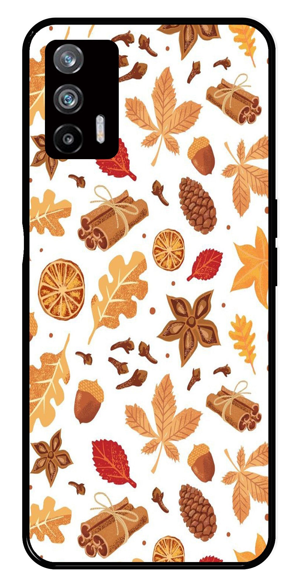 Autumn Leaf Metal Mobile Case for Realme X7 Max 5G   (Design No -19)