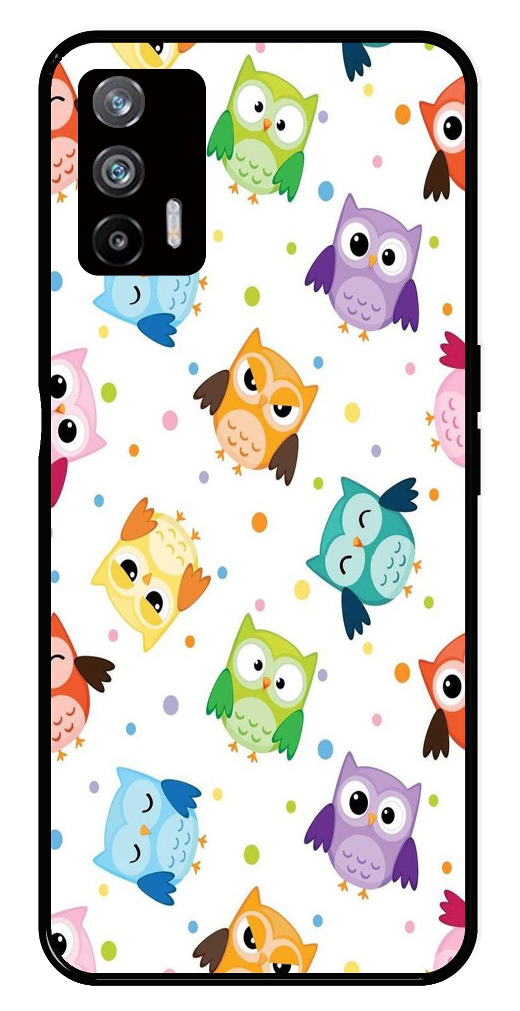 Owls Pattern Metal Mobile Case for Realme X7 Max 5G   (Design No -20)