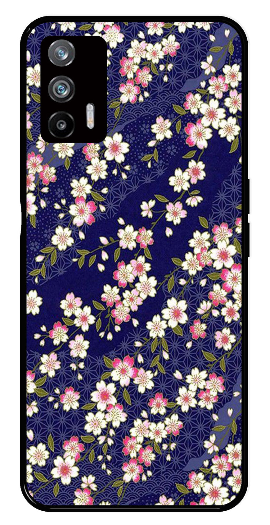 Flower Design Metal Mobile Case for Realme X7 Max 5G   (Design No -25)