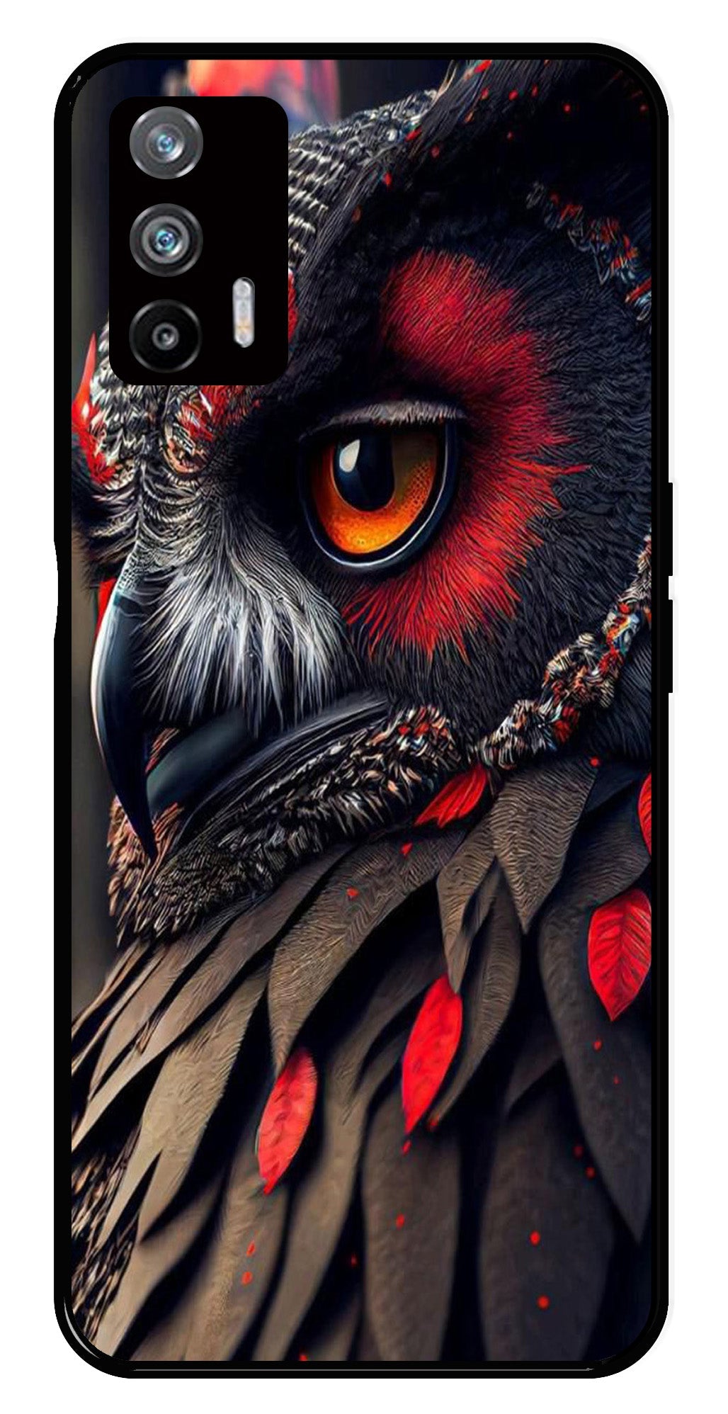 Owl Design Metal Mobile Case for Realme X7 Max 5G   (Design No -26)