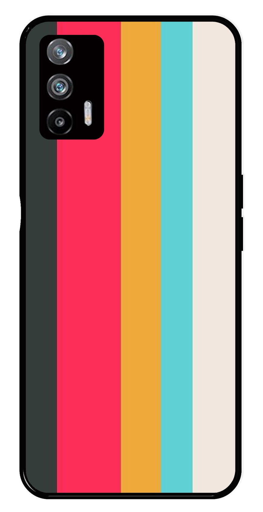 Muted Rainbow Metal Mobile Case for Realme X7 Max 5G   (Design No -31)