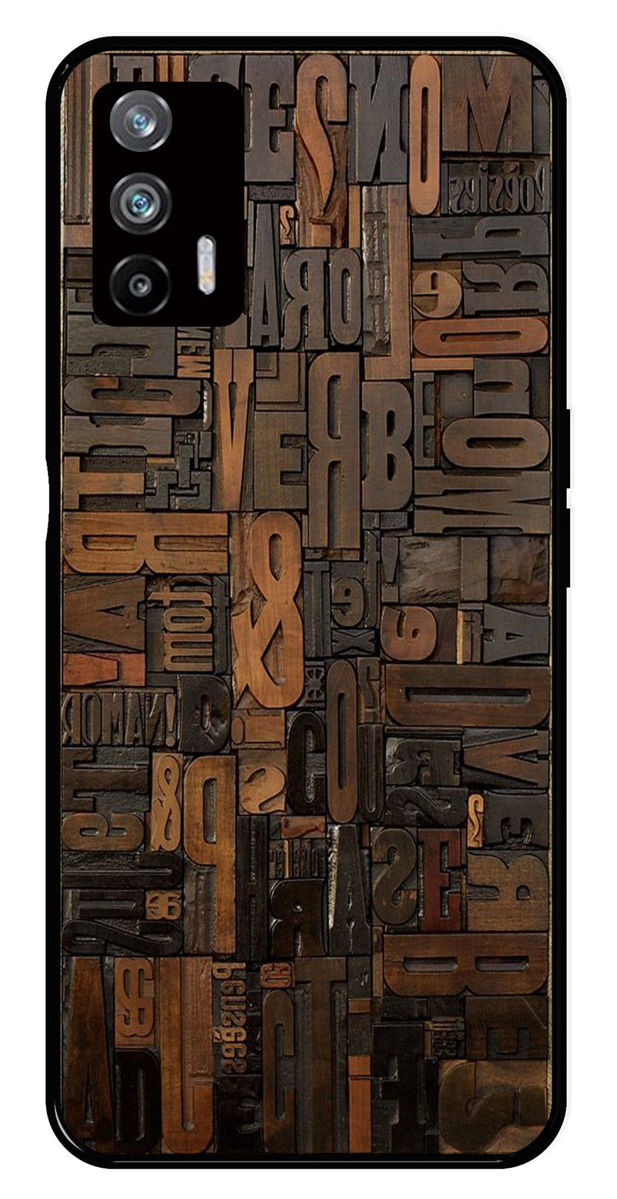 Alphabets Metal Mobile Case for Realme X7 Max 5G   (Design No -32)