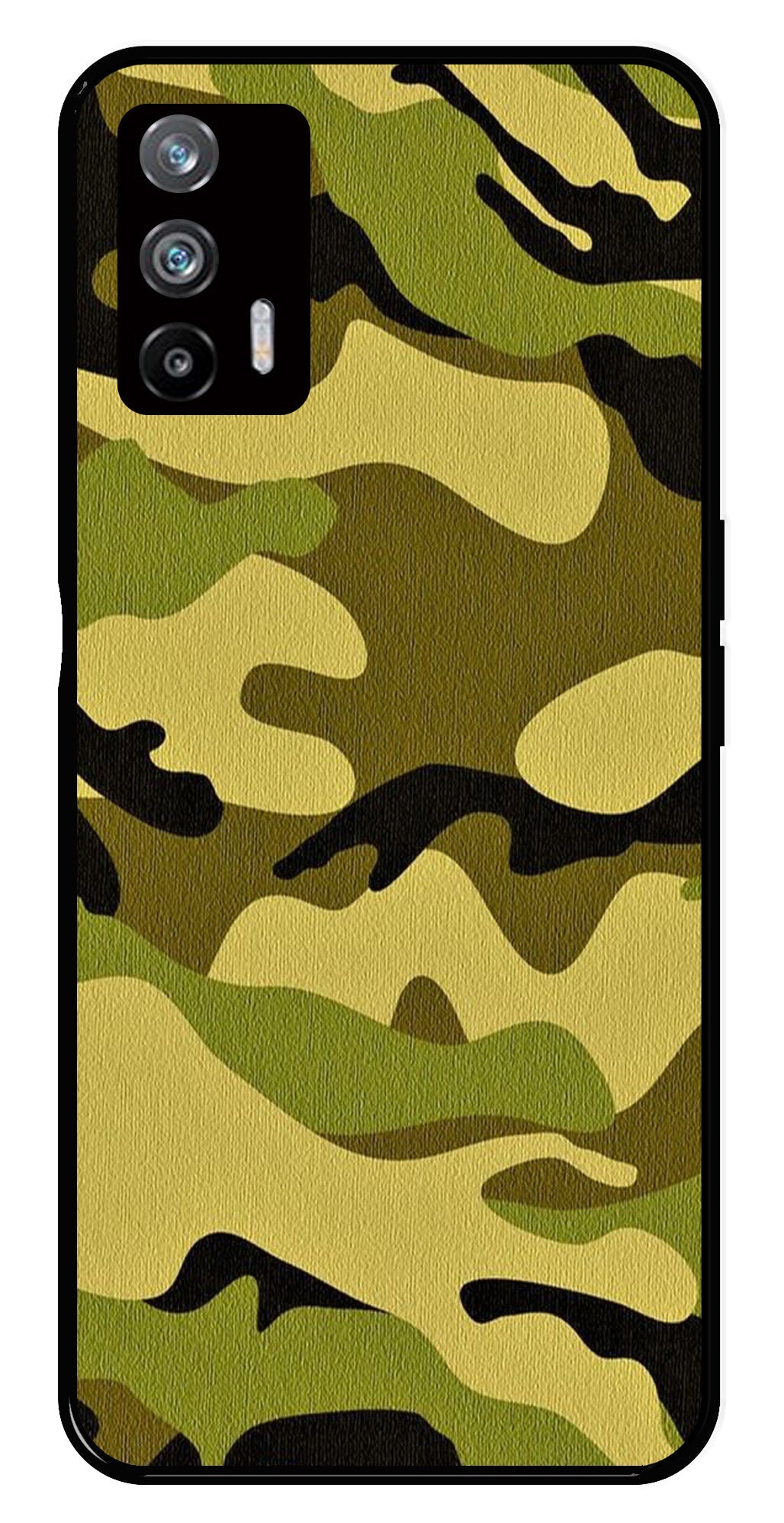 Army Pattern Metal Mobile Case for Realme X7 Max 5G   (Design No -35)