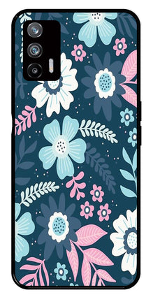 Flower Leaves Design Metal Mobile Case for Realme X7 Max 5G